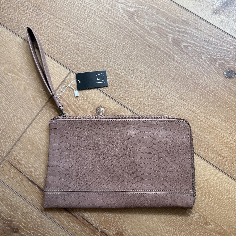 Joy Susan Croc Embossed Zip Around Wristlet Wallet